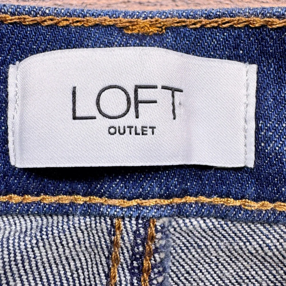 Loft Outlet‎ Womens Straight Leg Jeans Dark Wash Blue Denim Size 10 30 Waist